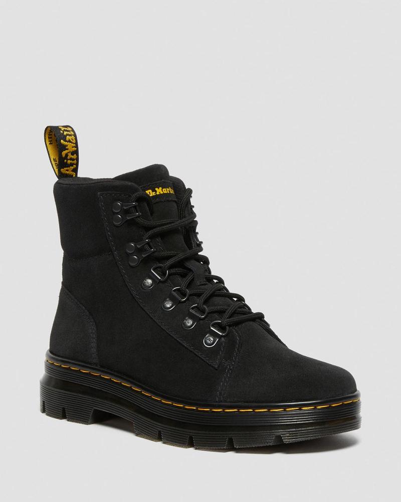 Dr Martens Combs Women Suede Enkellaars Dames Zwart | NL 708UZG